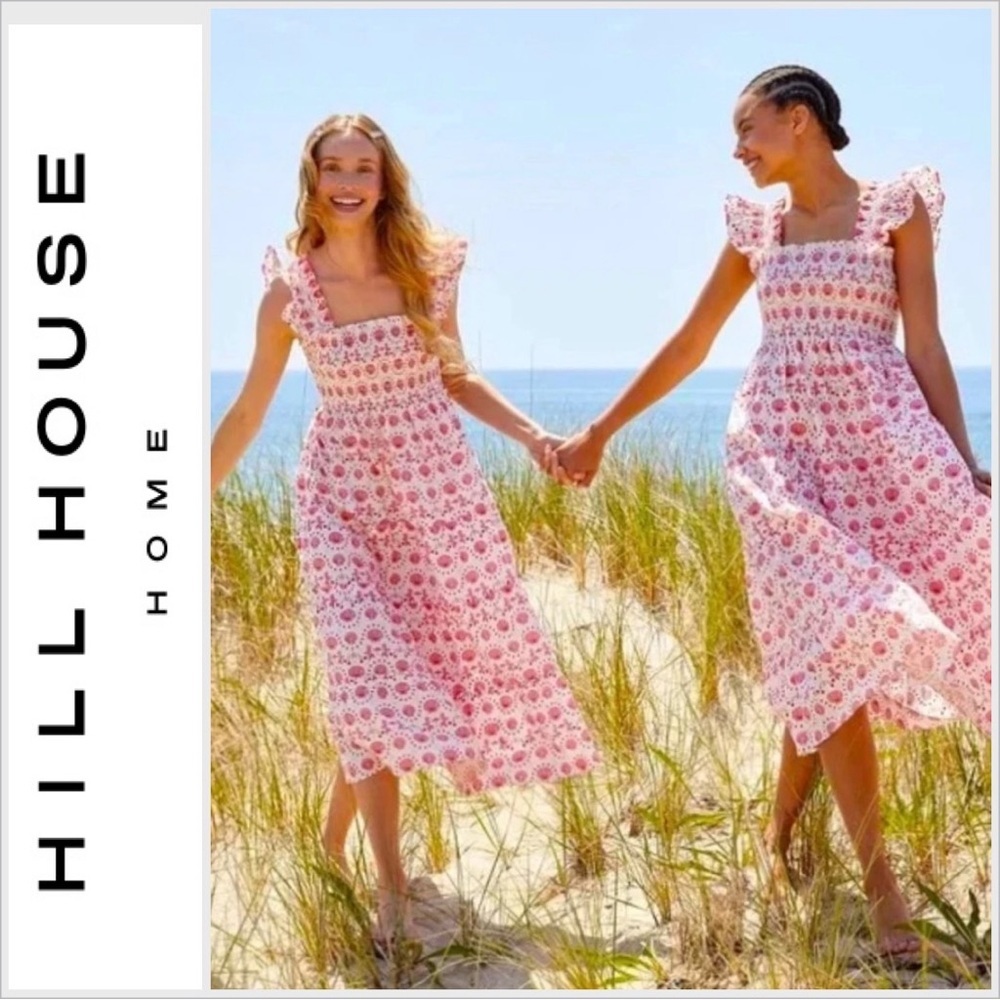 Hill House Pink and White Floral Maxi Dress